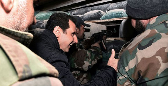 (تصاویر) بشار اسد در میدان نبرد