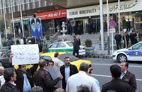 (تصاویر) تجمع اتوبوسرانان تهران