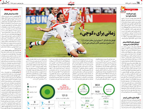 (تصاویر) بازتاب پیروزی ایران در روزنامه‌های ورزشی