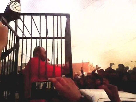 (تصاویر) داعش 17 پیشمرگ را در قفس سوزاندند