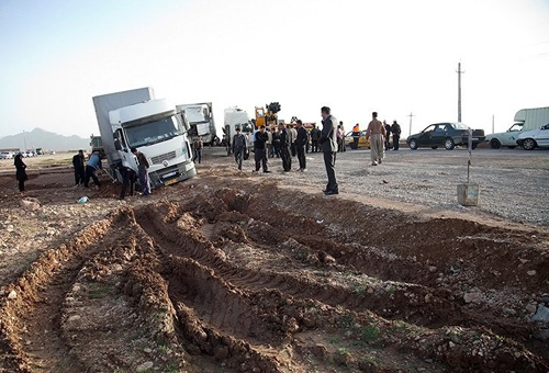 (تصاویر) تصادف مرگبار چهار کامیون