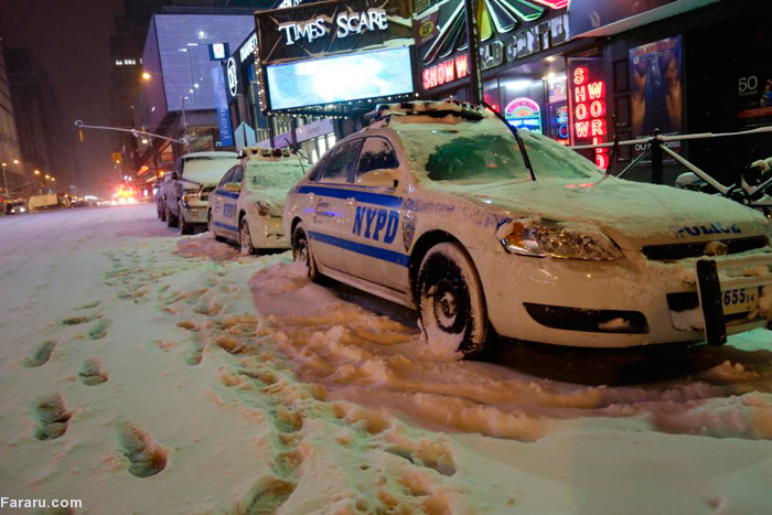(تصاویر) توفان برف در نیویورک