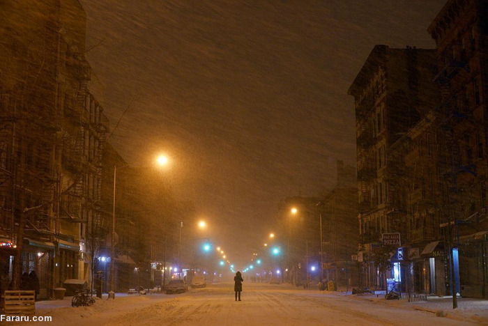 (تصاویر) توفان برف در نیویورک