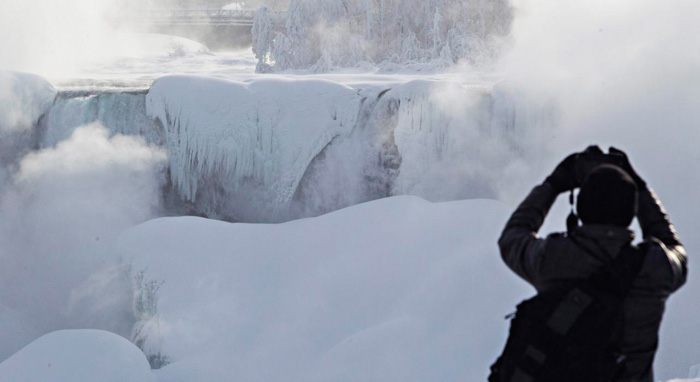 (تصاویر) آبشار نیاگارا یخ زد