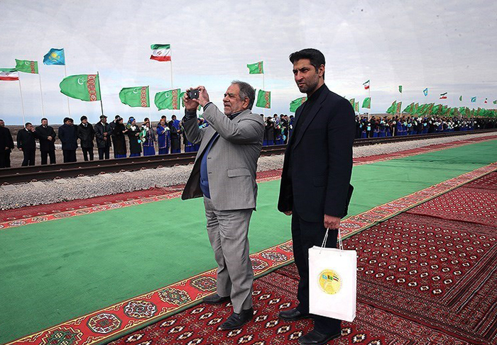(تصاویر) افتتاح خط‌آهن ایران-ترکمنستان-قزاقستان