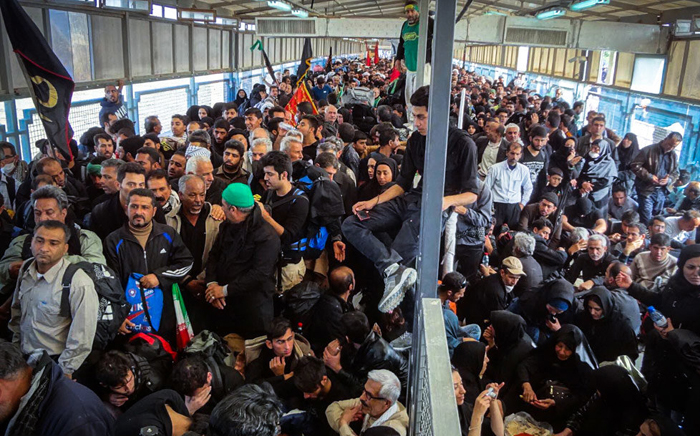 (تصاویر) تجمع زائران اربعین در مرز شلمچه