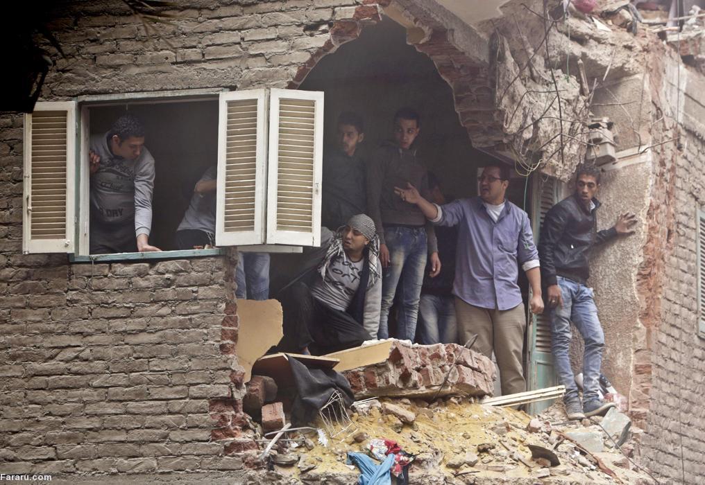 (تصاویر) ریزش مرگبار ساختمان در قاهره
