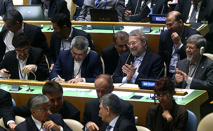 (تصاویر) سخنرانی لاریجانی در سازمان ملل