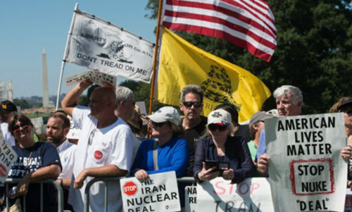 (تصاویر) تجمع مخالفان توافق هسته‌ای ایران در واشنگتن