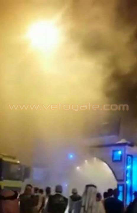 (تصویر) آتش گرفتن چادر زائران مصری در منا