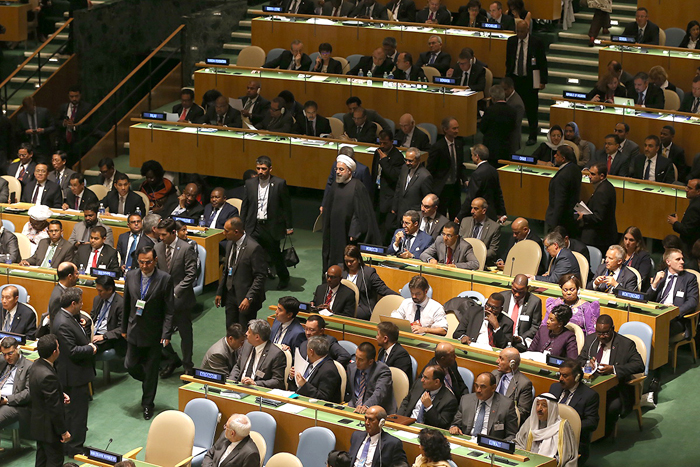 (تصاویر) روحانی در مقر سازمان ملل