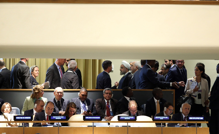 (تصاویر) سخنرانی روحانی در سازمان ملل