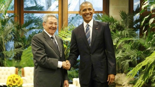 اوباما با رائول کاسترو دیدار کرد