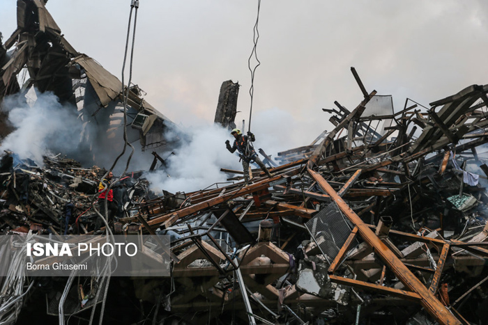 (تصاویر) یک روز پس از آتش‌سوزی پلاسکو