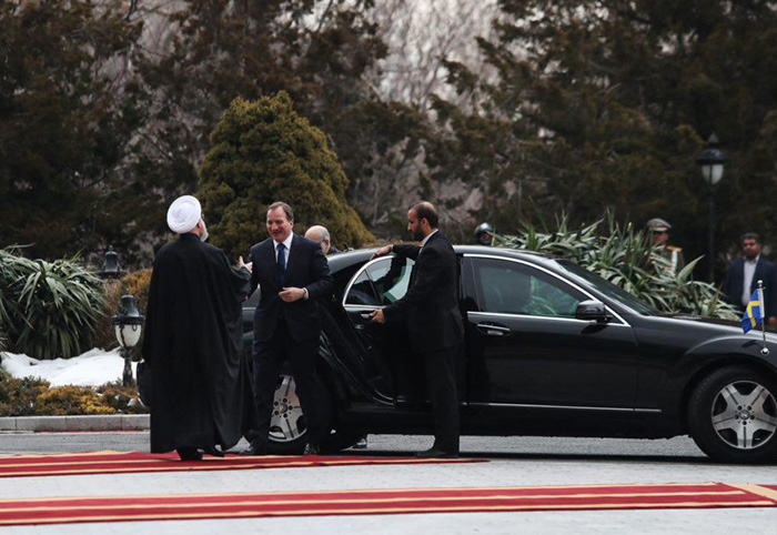 (تصاویر) استقبال روحانی از نخست‌وزیر سوئد
