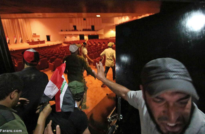 (تصاویر) لحظه شکستن در پارلمان عراق
