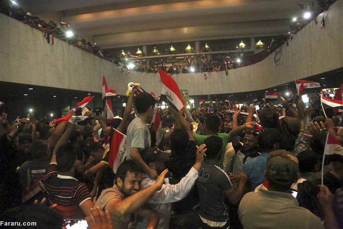 (تصاویر) لحظه شکستن در پارلمان عراق