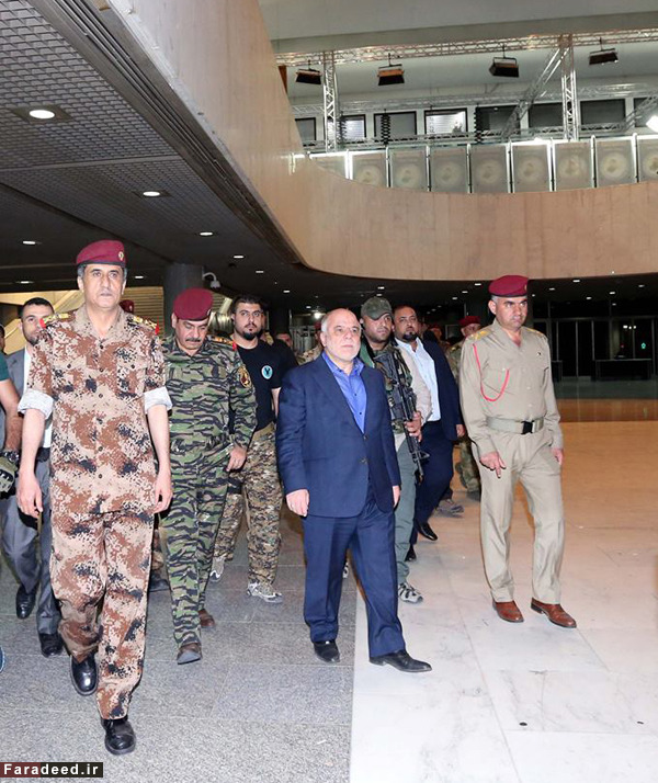 (تصاویر) بازدید العبادی از پارلمان پس از حمله