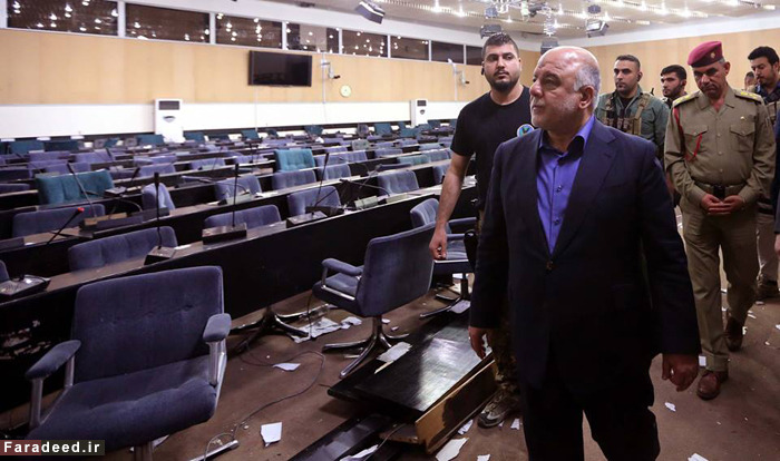 (تصاویر) بازدید العبادی از پارلمان پس از حمله