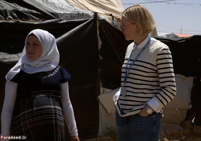 (عکس) بازیگر زن برنده اسکار در اردوگاه مهاجران