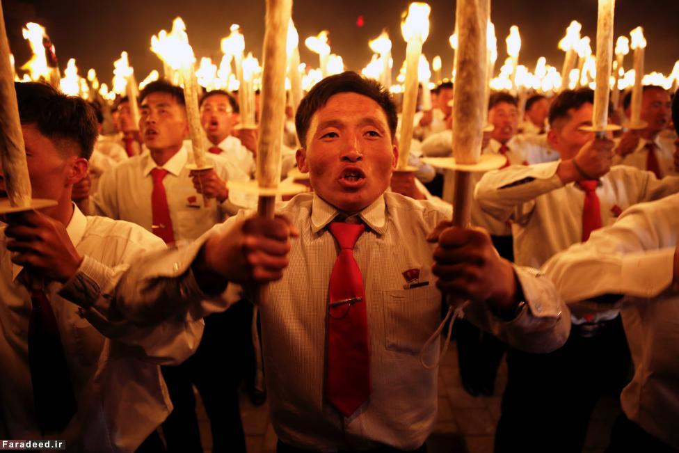(تصاویر) جشن و پایکوبی در پایتخت کره‌شمالی