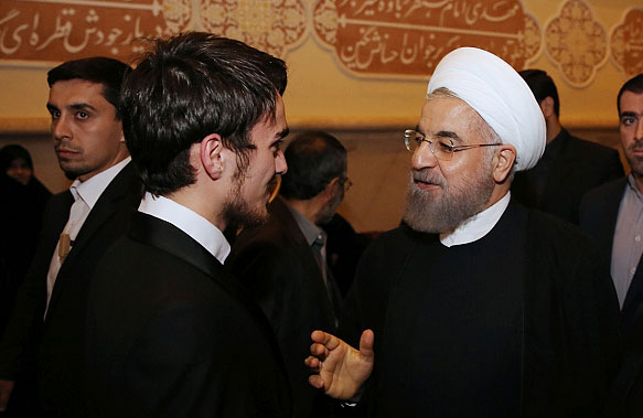 (تصویر) خوش و بش روحانی با پسر سیدحسن خمینی