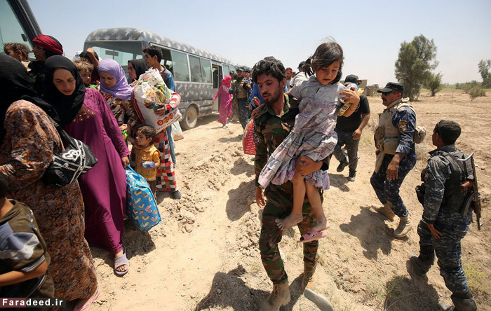 (تصاویر) فرار مردم فلوجه از چنگال داعش
