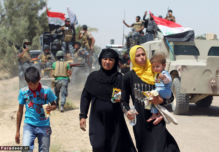 (تصاویر) فرار مردم فلوجه از چنگال داعش