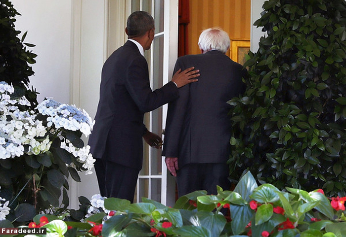 (تصاویر) دیدار سندرز و اوباما در کاخ‌سفید