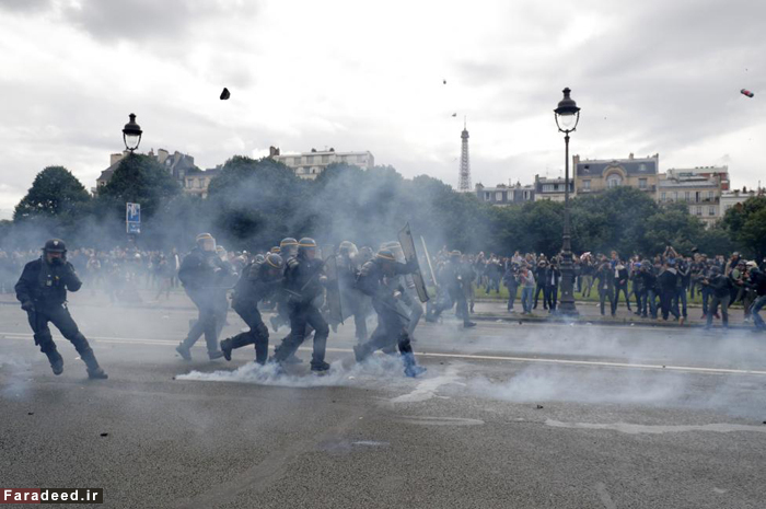 (تصاویر) پاریس دوباره به آشوب کشیده‌شد