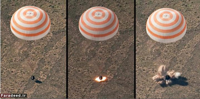 (تصاویر) بازگشت سه فضانورد به زمین