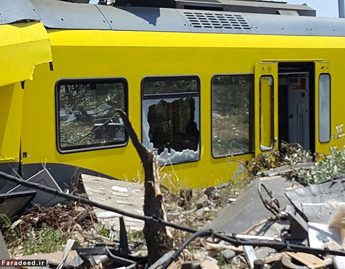 (تصاویر) تصادف مرگبار دو قطار در ایتالیا