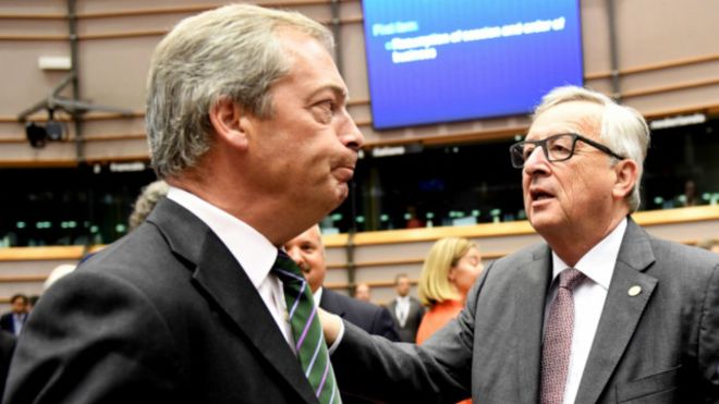 جلسه متشنج پارلمان اروپا درباره خروج بریتانیا