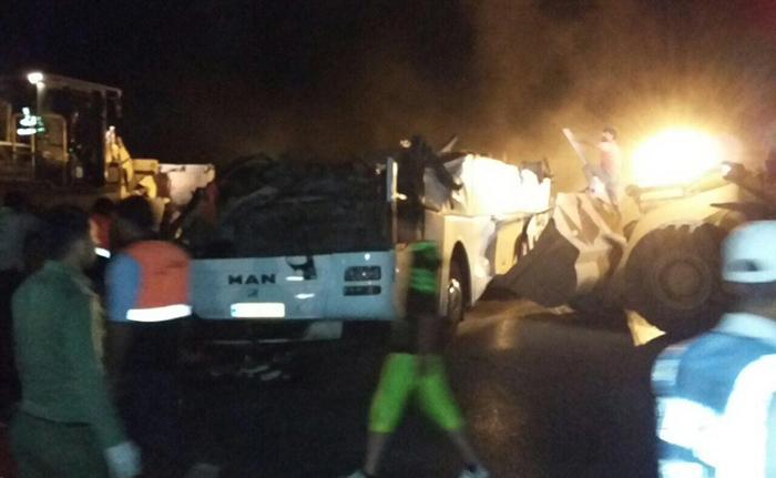 (تصاویر) تصادف مرگبار اتوبوس در جاده چالوس