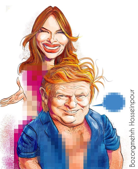 (کاریکاتور) ترامپ و همسرش!