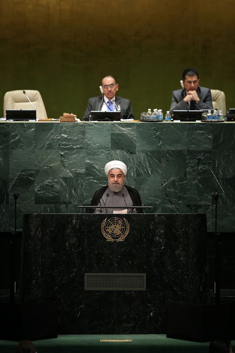 (تصاویر) سخنرانی رییس جمهور در مجمع عمومی سازمان ملل