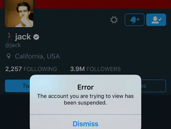 توییتر حساب مدیر و موسس خود را مسدود کرد