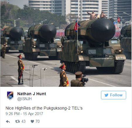 رژه موشک‌های کره شمالی