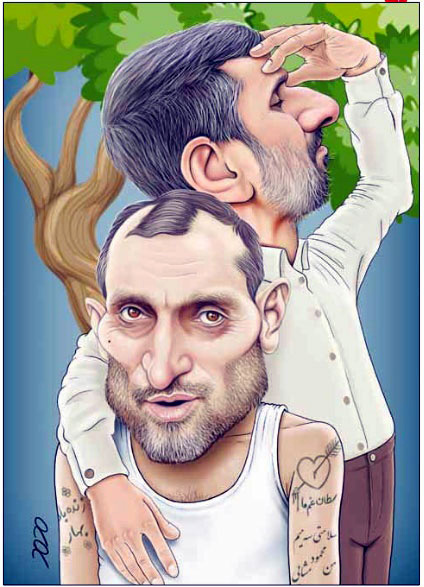 عکس یادگاری احمدی‌نژاد و بقایی و درخت!