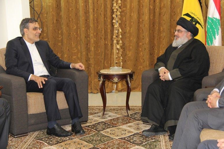 (عکس) دیدار جابری‌انصاری با دبیر کل حزب‌الله