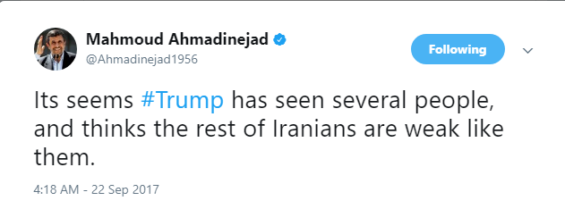 واکنش احمدی‌نژاد به اظهارات اخیر ترامپ