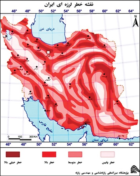 (نقشه) مناطق زلزله‌خیز و امن ایران