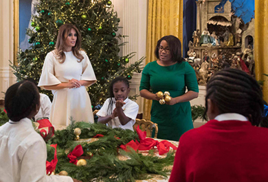 (تصاویر) کریسمس در کاخ سفید به سبک ملانیا ترامپ