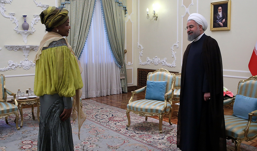 دیدار رئیس مجلس آفریقای جنوبی با روحانی. (ایرنا/ فرج صمدی)