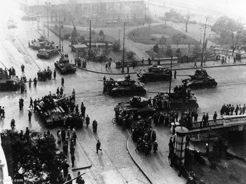 نیورهای ارتش شوروی کنترل بوداپست را در دست گرفته اند. نوامبر 1956