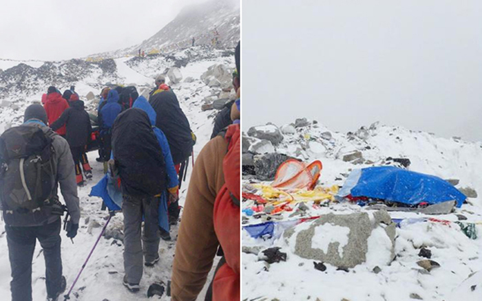 (تصاویر) مرگ 17کوهنورد اورست در زلزله