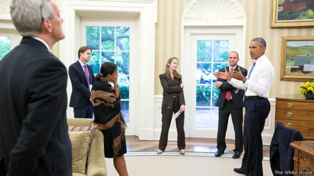 (تصاویر) اوباما هنگام دریافت خبر توافق