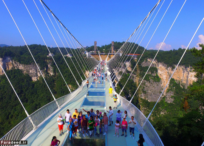 طولانی‌ترین و مرتفع‌ترین پل شیشه‌ای جهان افتتاح شد