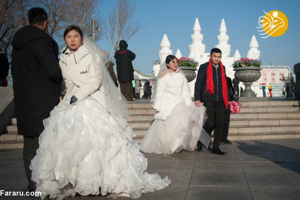 (تصاویر) جشن عروسی در شهر یخی