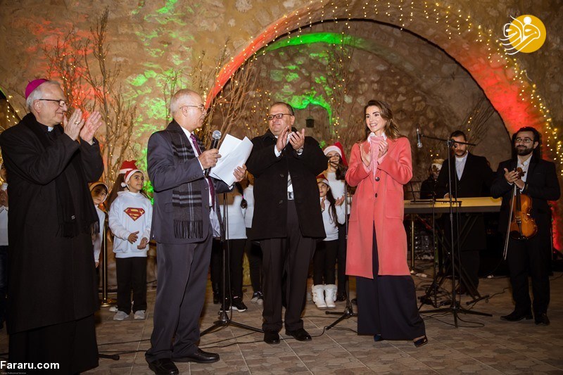 (تصاویر) همسر پادشاه اردن به استقبال کریسمس رفت